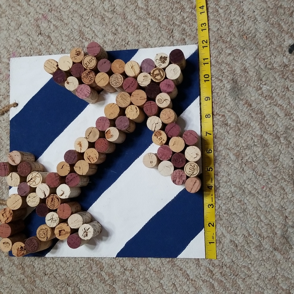 Hand Crafted Upcycled Nautical Anchor Wine Corks Wall Decor - Picture 2 of 7